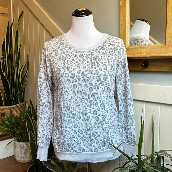 Josie Leopard Print Sweatshirt in Grey - Picture 1 of 14